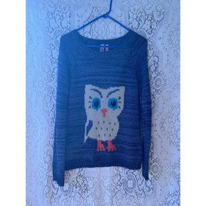 Owl Sweater Dolled Up by F.A.N.G Size Large Blue‎ FANG
